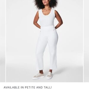 Spanx stretch twill pants. Wide leg. White